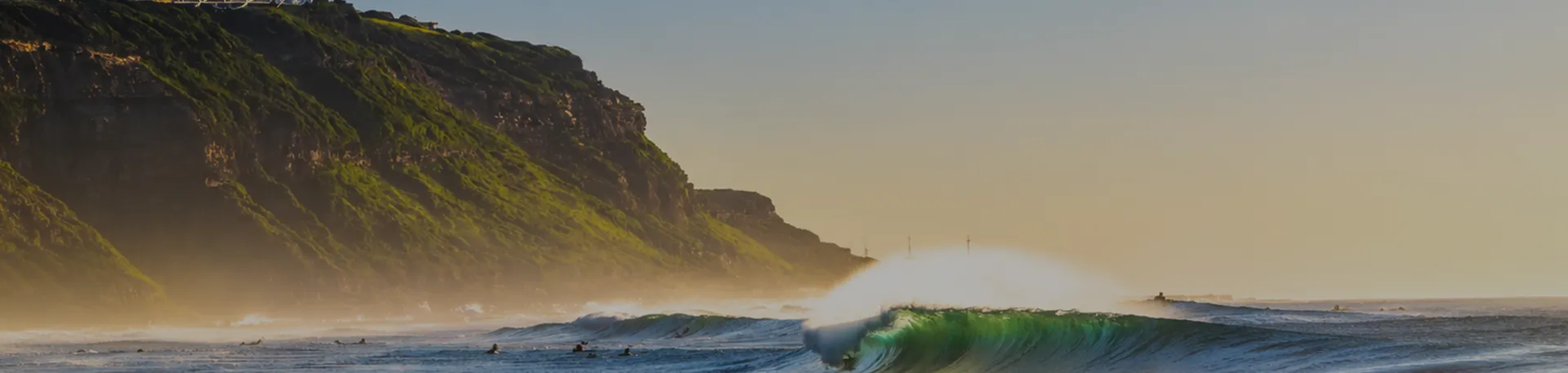 Newcastle coastline at sunrise near The Hill